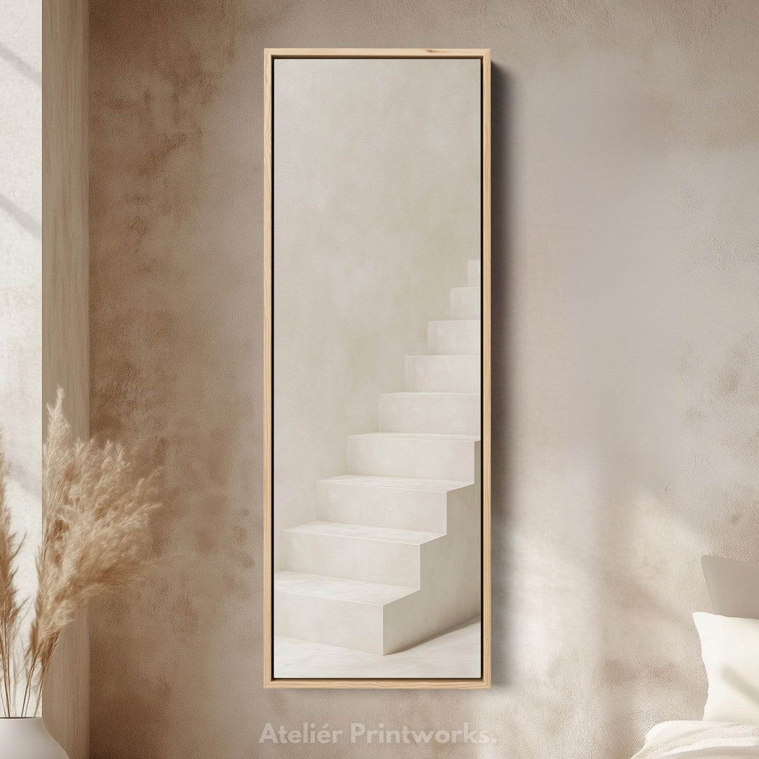 Minimalist Steps Long Tall Vertical Framed Canvas Wall Art - Atelier Printworks