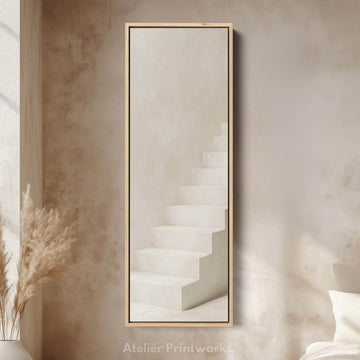 Minimalist Steps Long Tall Vertical Framed Canvas Wall Art - Atelier Printworks