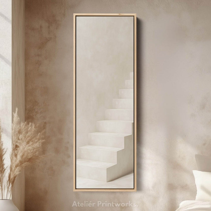 Minimalist Steps Long Tall Vertical Framed Canvas Wall Art - Atelier Printworks