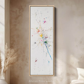 Hall Way Abstract Paint Splash Large Vertical Long Skinny Wall Art - Atelier Printworks