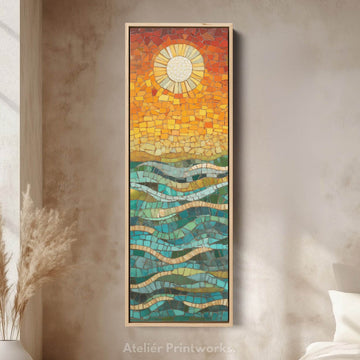 Vertical Hallway Mosaic Sun Wall Art Long & Narrow - Atelier Printworks