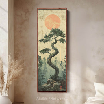 Vertical Wall Art Bonsai Tree - Atelier Printworks