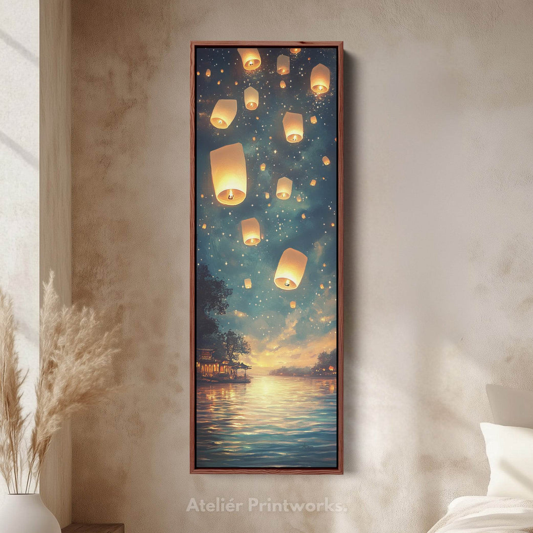 Chinese Lanterns Vertical Wall Art - Atelier Printworks