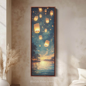 Chinese Lanterns Vertical Wall Art - Atelier Printworks