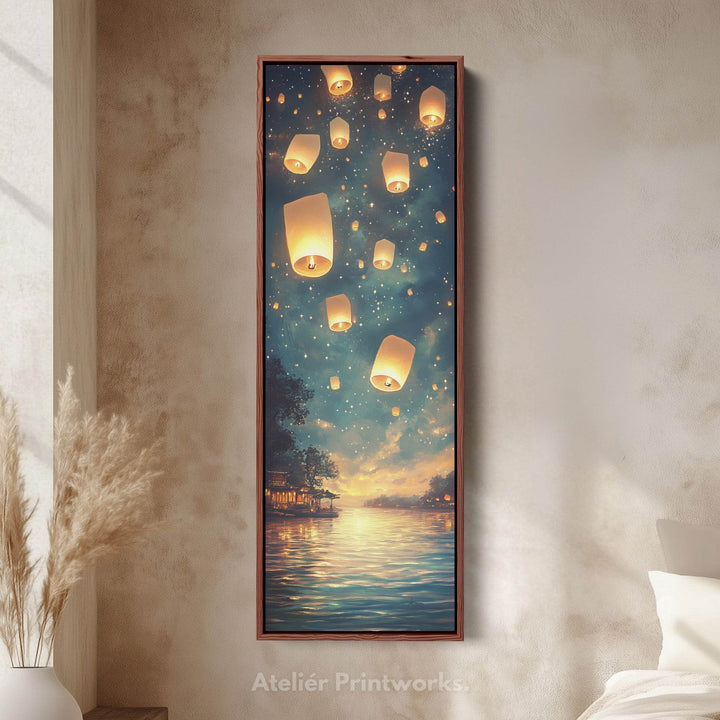 Chinese Lanterns Vertical Wall Art - Atelier Printworks