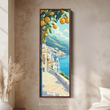 Amalfi Coast Tall Narrow Vertical Wall Art - Atelier Printworks