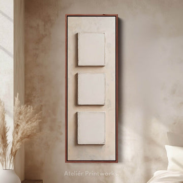 Minimalist Beige Vertical Framed Wall Decor - Atelier Printworks