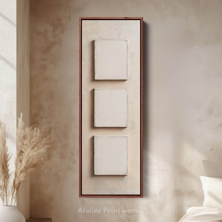 Minimalist Beige Vertical Framed Wall Decor - Atelier Printworks