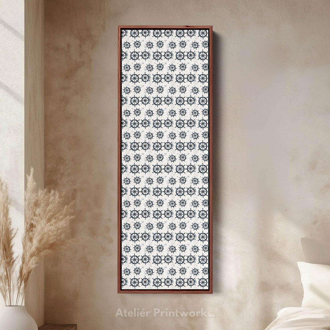 Vertical Long Wall Art Ships Wheel Wall Art - Atelier Printworks