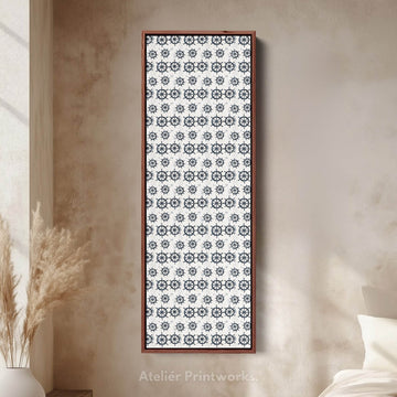 Vertical Long Wall Art Ships Wheel Wall Art - Atelier Printworks