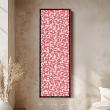 Red & Pink Wriggly Vertical Narrow Wall Art - Atelier Printworks