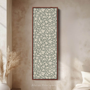 Vintage Cottagecore Long Narrow Green Wall Art - Atelier Printworks