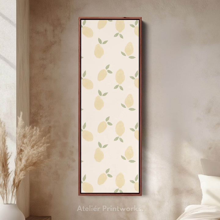 Long Narrow Kitchen Lemon Wall Art Vertical - Atelier Printworks