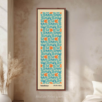 Bauhaus Large Framed Vertical Long Canvas Wall Art - Atelier Printworks