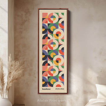Bauhaus Mid Century Geometric Long Vertical Wall Art - Atelier Printworks