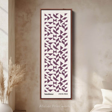Bauhaus Retro Mid Century Geometric Long Vertical Wall Art - Atelier Printworks