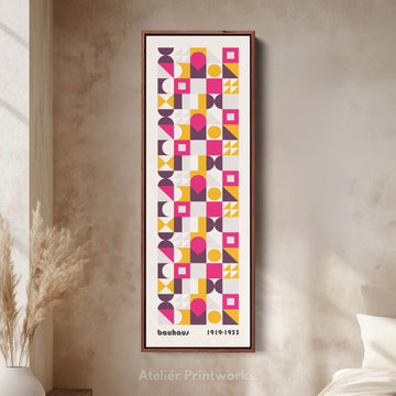 Bauhaus Tall Retro Mid Century Geometric Vertical Wall Art - Atelier Printworks