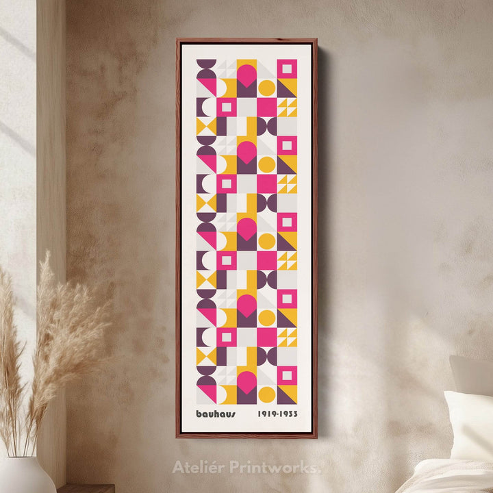 Bauhaus Tall Retro Mid Century Geometric Vertical Wall Art - Atelier Printworks
