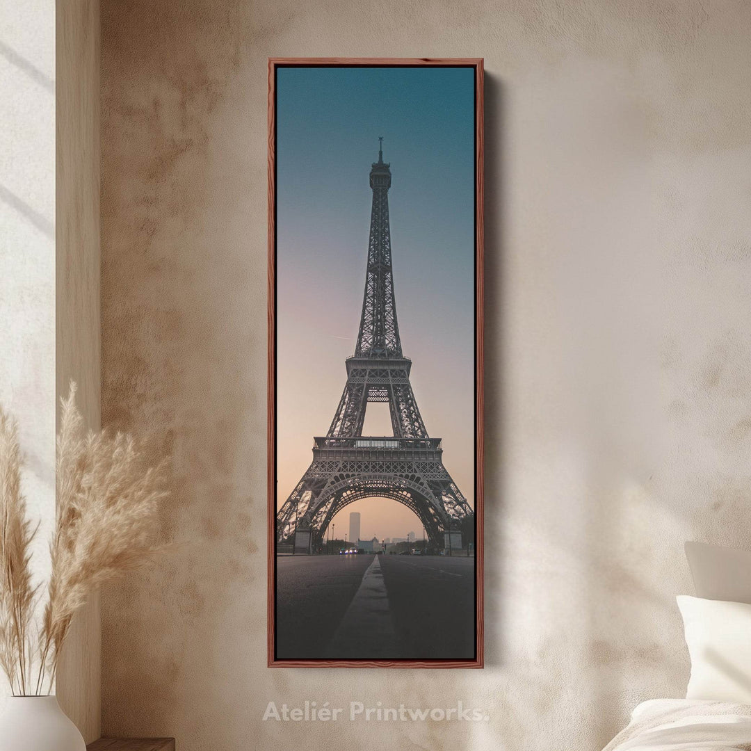 Paris Eiffel Tower Large Framed Canvas Vertical Wall Art - Atelier Printworks
