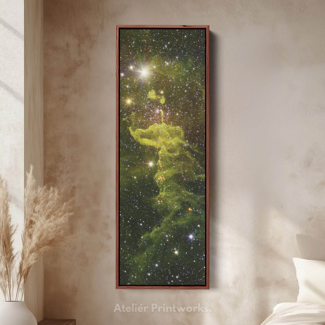 Large Framed Canvas Vertical Wall Art Nebula Hubble - Atelier Printworks