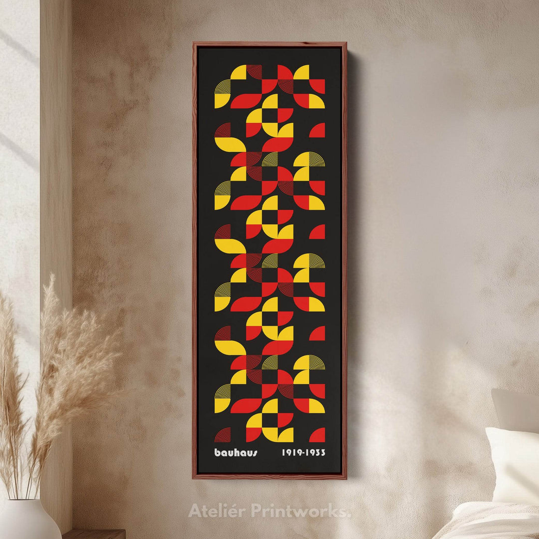 Black Long Vertical Mid Century Bauhaus Wall Art - Atelier Printworks