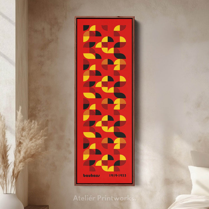 Red Vertical Wall Art Bauhaus Mid Century - Atelier Printworks