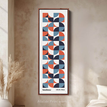White Large Framed Canvas Beige Bauhaus Wall Art - Atelier Printworks