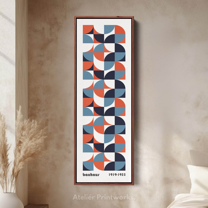 White Large Framed Canvas Beige Bauhaus Wall Art - Atelier Printworks