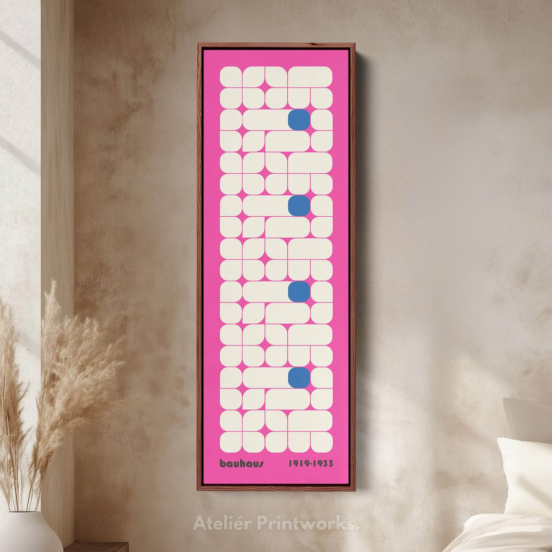 Vertical Pink Wall Decor Bauhaus Mid Century - Atelier Printworks
