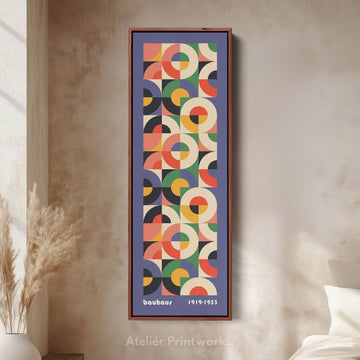 Vertical Slate Blue Decor Bauhaus Mid Century - Atelier Printworks