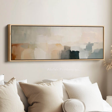 Minimalist Beige Abstract Horizontal Wide Wall Art - Atelier Printworks