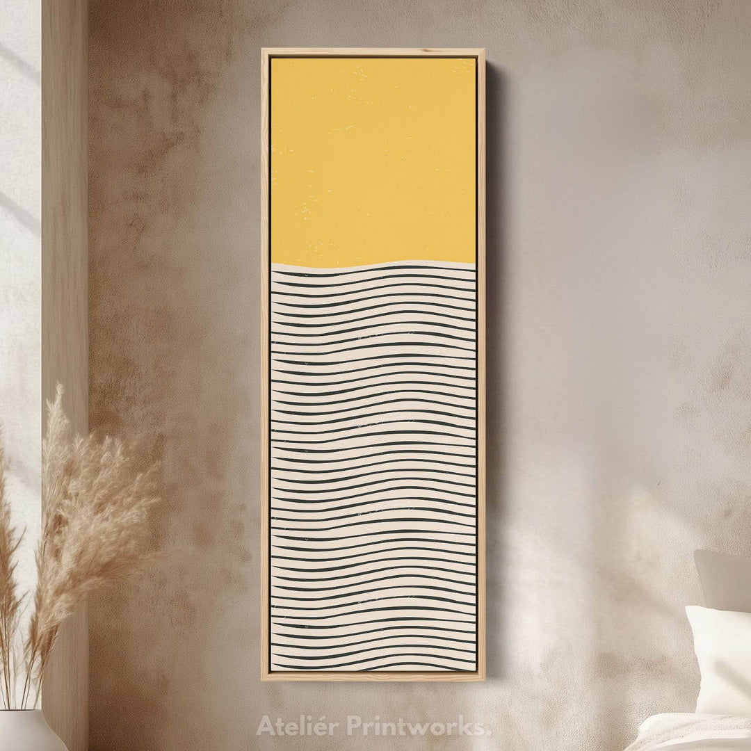 Minimalist Brush Dots Vertical Framed Canvas Wall Art for Bedroom or Office - Atelier Printworks