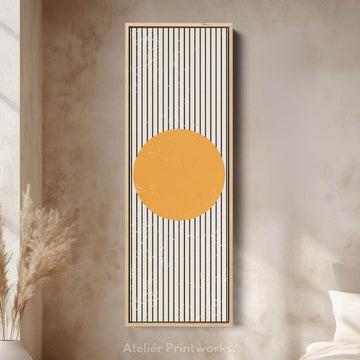 Minimalist Blue Block Vertical Framed Canvas Wall Art for Bedroom or Office - Atelier Printworks