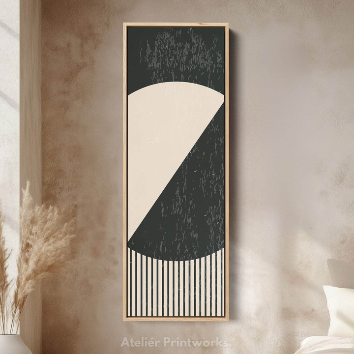 Retro Pop Art Sun Vertical Framed Canvas Wall Art for Bedroom or Living Room - Atelier Printworks