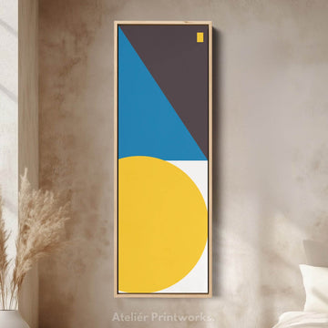 Bold Color Block Vertical Framed Canvas Wall Art for Office or Living Room - Atelier Printworks