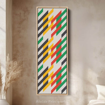 Modern Color Stripe Vertical Framed Canvas Wall Art for Living Room or Office - Atelier Printworks