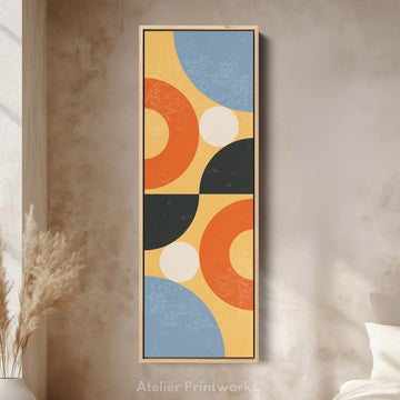 Abstract Curves Vertical Framed Canvas Wall Art for Living Room or Office - Atelier Printworks