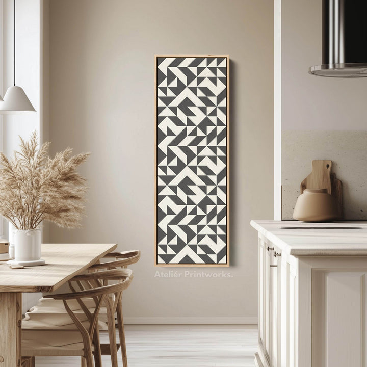 Geometric Arrows Long Narrow Canvas Wall Art for Hallway or Office - Atelier Printworks