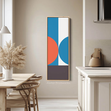 Minimalist Color Block Vertical Framed Canvas Wall Art for Office or Hallway - Atelier Printworks