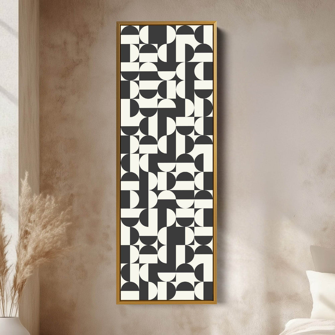 Bauhaus Geometric Pattern Tall Vertical Wall Canvas for Office or Living Room - Atelier Printworks