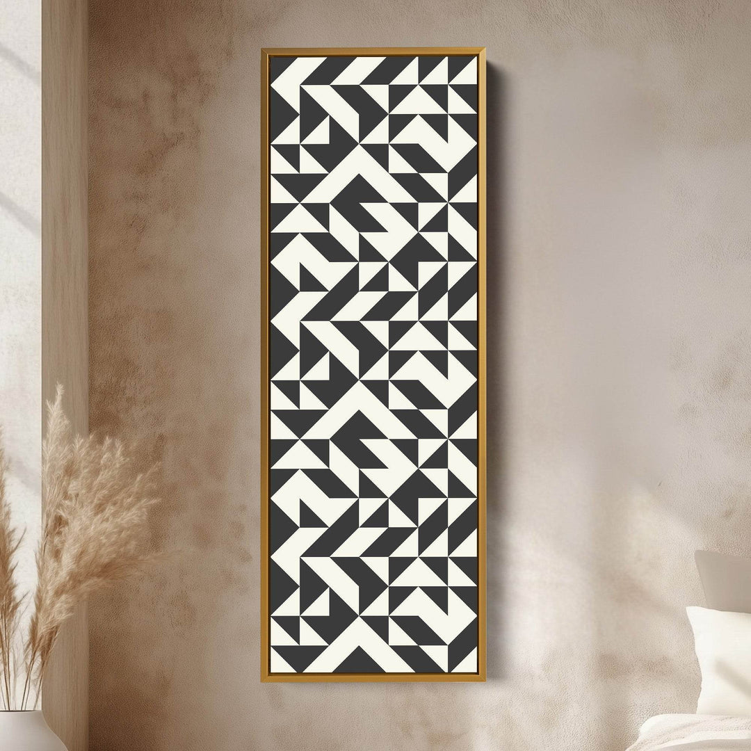 Geometric Arrows Long Narrow Canvas Wall Art for Hallway or Office - Atelier Printworks