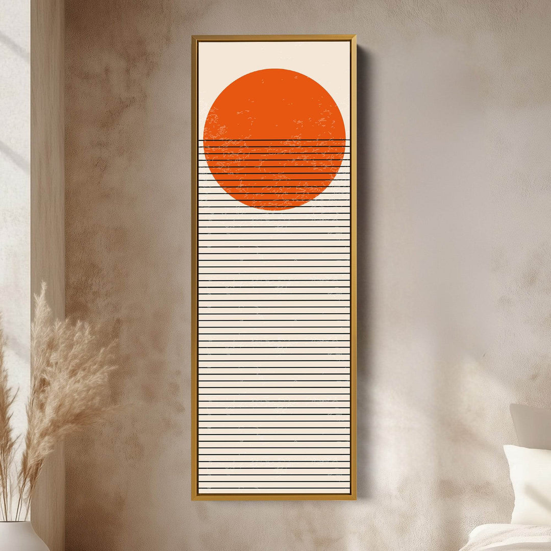 Geometric Grey Faceted Vertical Framed Canvas Wall Art for Office or Living Room - Atelier Printworks