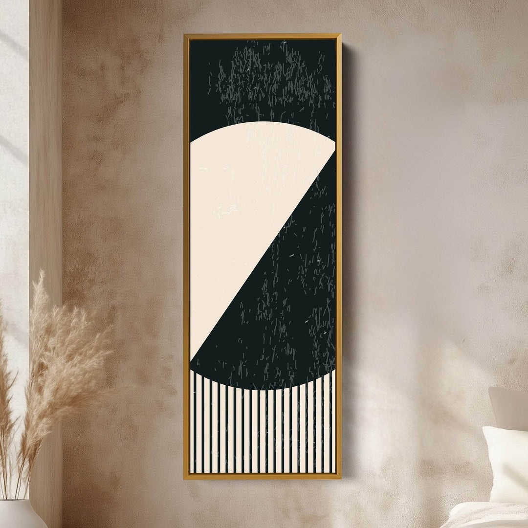 Retro Pop Art Sun Vertical Framed Canvas Wall Art for Bedroom or Living Room - Atelier Printworks