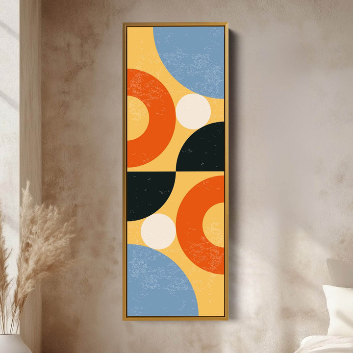 Abstract Curves Vertical Framed Canvas Wall Art for Living Room or Office - Atelier Printworks