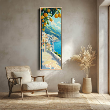 Amalfi Coast Tall Narrow Vertical Wall Art - Atelier Printworks