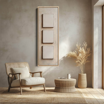 Minimalist Beige Vertical Framed Wall Decor - Atelier Printworks