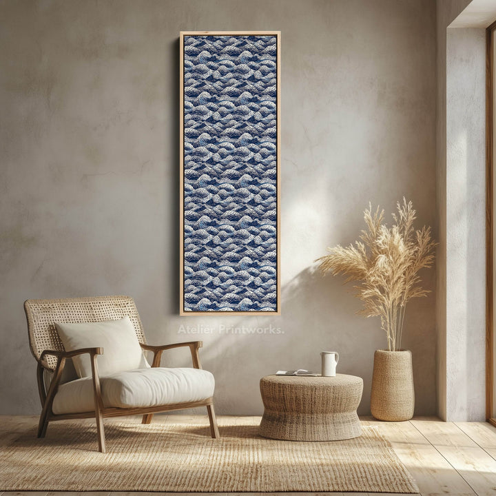 Vertical Wall Art Japandi Wave Tall Wall Decor - Atelier Printworks