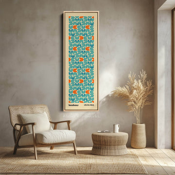 Bauhaus Large Framed Vertical Long Canvas Wall Art - Atelier Printworks