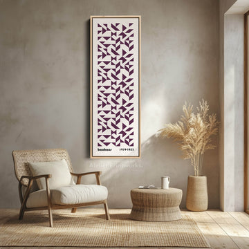 Bauhaus Retro Mid Century Geometric Long Vertical Wall Art - Atelier Printworks