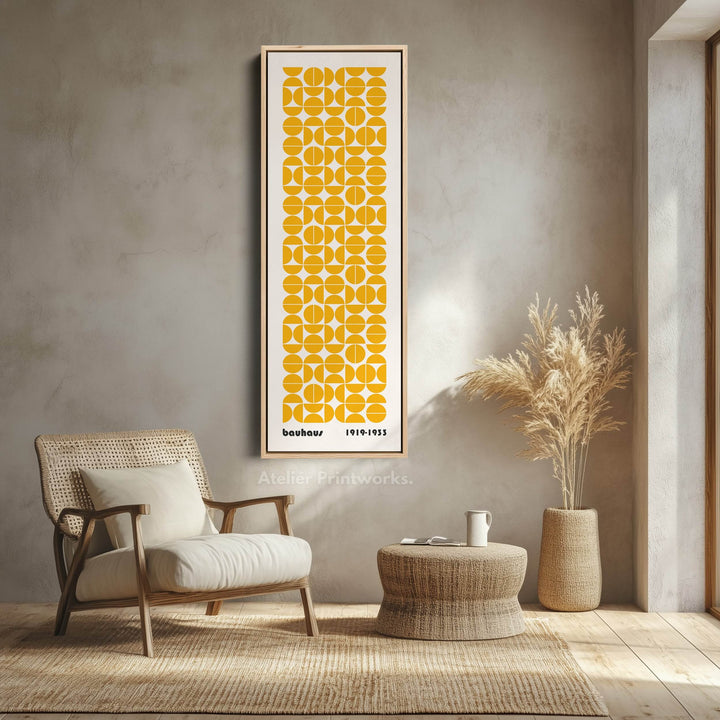 Yellow Bauhaus Vertical Retro Wall Decor - Atelier Printworks